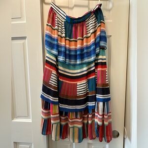 FARM Rio Multi-Colored Tiered Thalia Midi Skirt